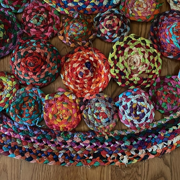 Large 47” Colorful Round Rag Rug - Good Condition - Picture 5 of 11